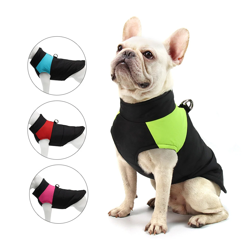 

Large dog clothes waterproof vest jacket autumn and winter warm pet dog jacket French bulldog medium and small large dog jacket