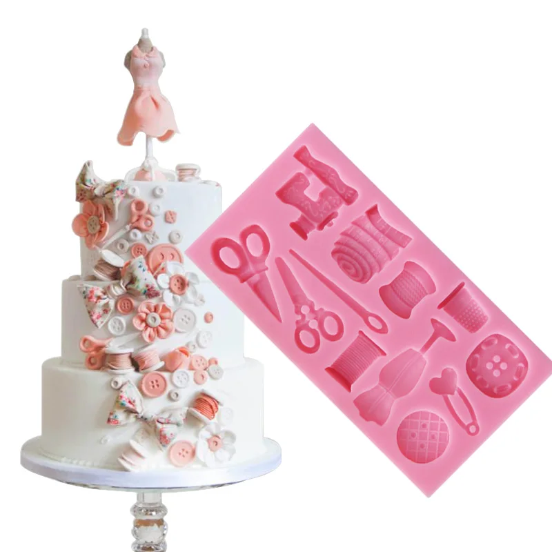 

Scissors Kitchenware Tools 3D Silicone Fondant Mold for Cake Decorating Baby Tool Silicone Soap Mold Cupcake Decorations SM-306