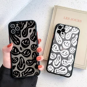 funny trippy smiley face phone cases for iphone 11 12 13 pro max 6s 7 8 plus se2020 x xs max xr hard matte back shockproof cover free global shipping