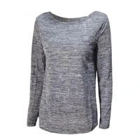 female solid color casual round neck long sleeve knitted t shirt bottoming top long tunic for women black light blue blouse tops
