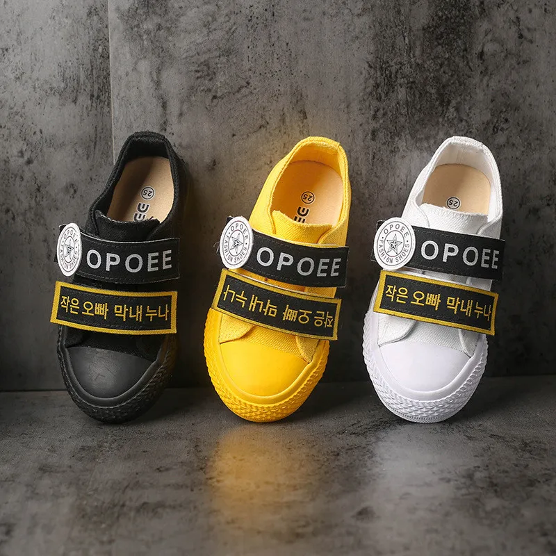

Children's Canvas Shoes 2021 Spring Student Board Shoes Boys and Girls Casual Shoes Baby Cloth Shoes Personality Fashion Shoes