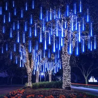 new year meteor shower rain 8 tubes led string lights 30cm 50cm outdoor waterproof for christmas wedding party garden decoration