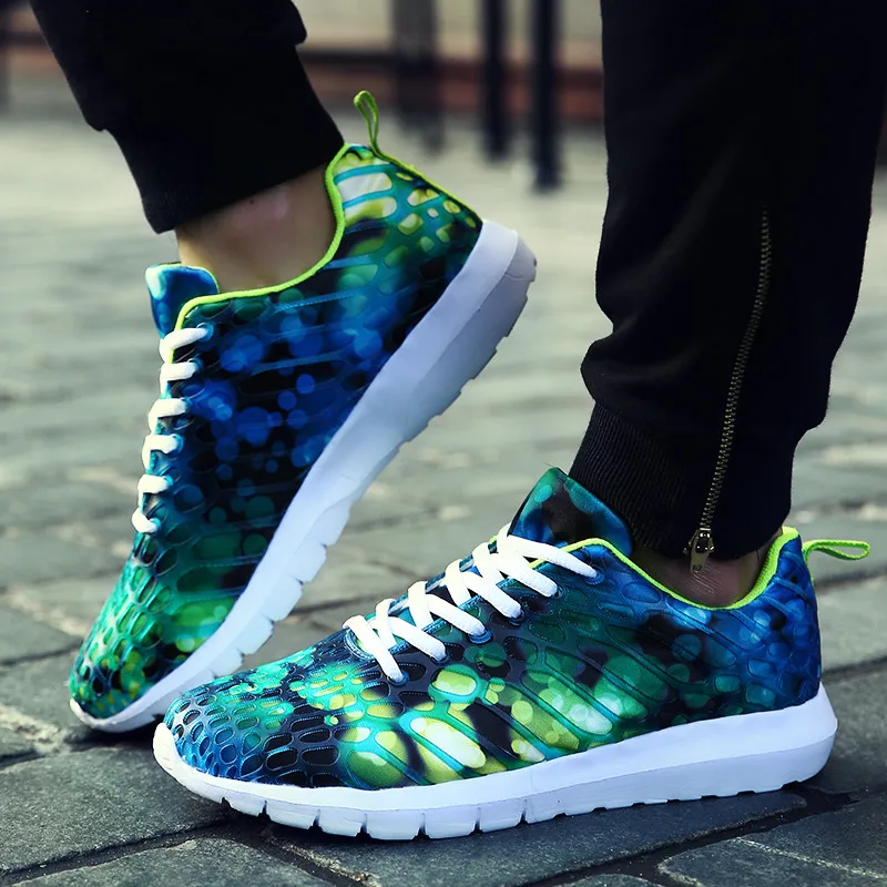 Summer Fashion Colorful Running Shoes Men Women Breathable Weave Sport Shoes Men Lightweight Gym Sneakers Men zapatillas hombre