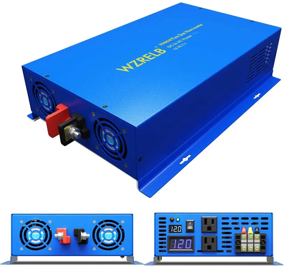 

5000W Peak 2500W Pure Sine Wave Solar Inverter 12V 220V Car Power Inverter Converter 24V/60V/48V/72V/96V DC to 120V/230V/240V AC