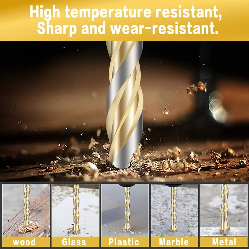 Акция! 7 набор сверл с хранения чехол для сверления металла плитка (золото) и 12 шт.