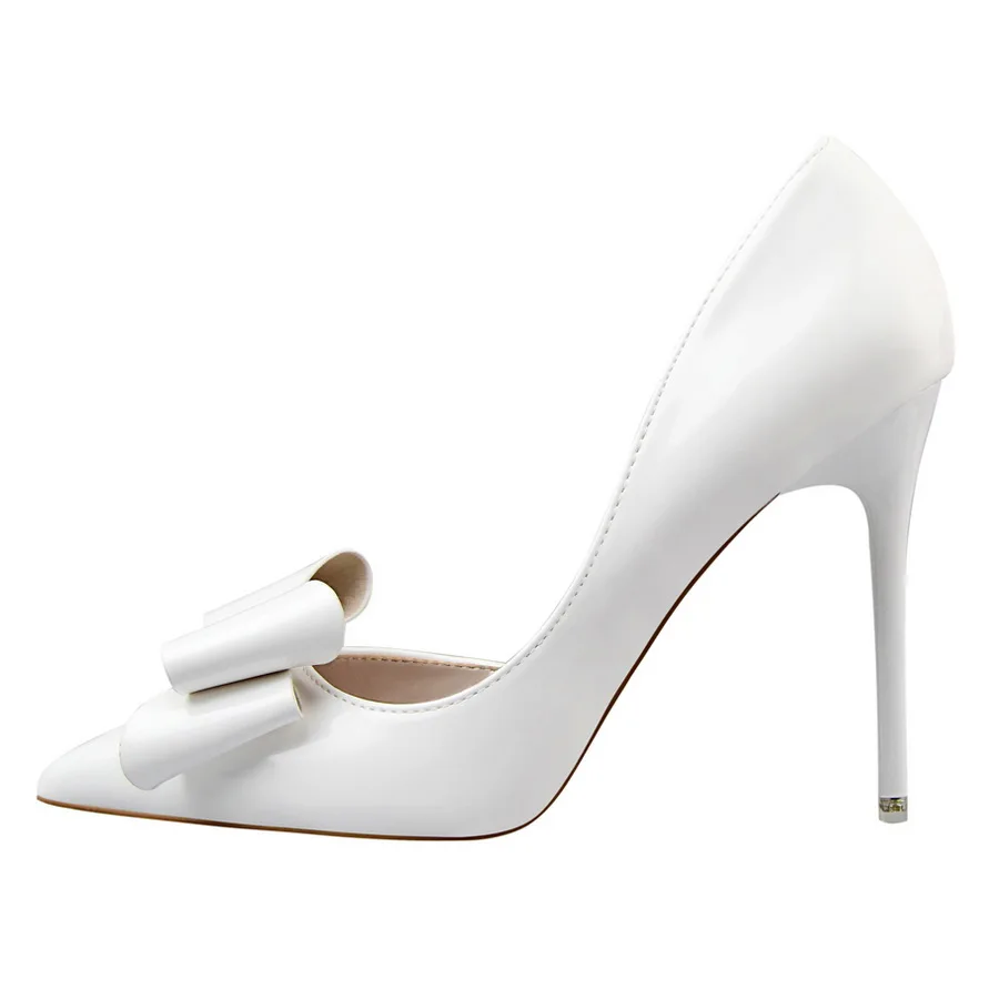 

Women Pumps 2018 Spring Hollow Bow New Fashion Women Shoes Pointed High Heels Shoes Woman Thin Heels Wedding Shoes DS-B0030