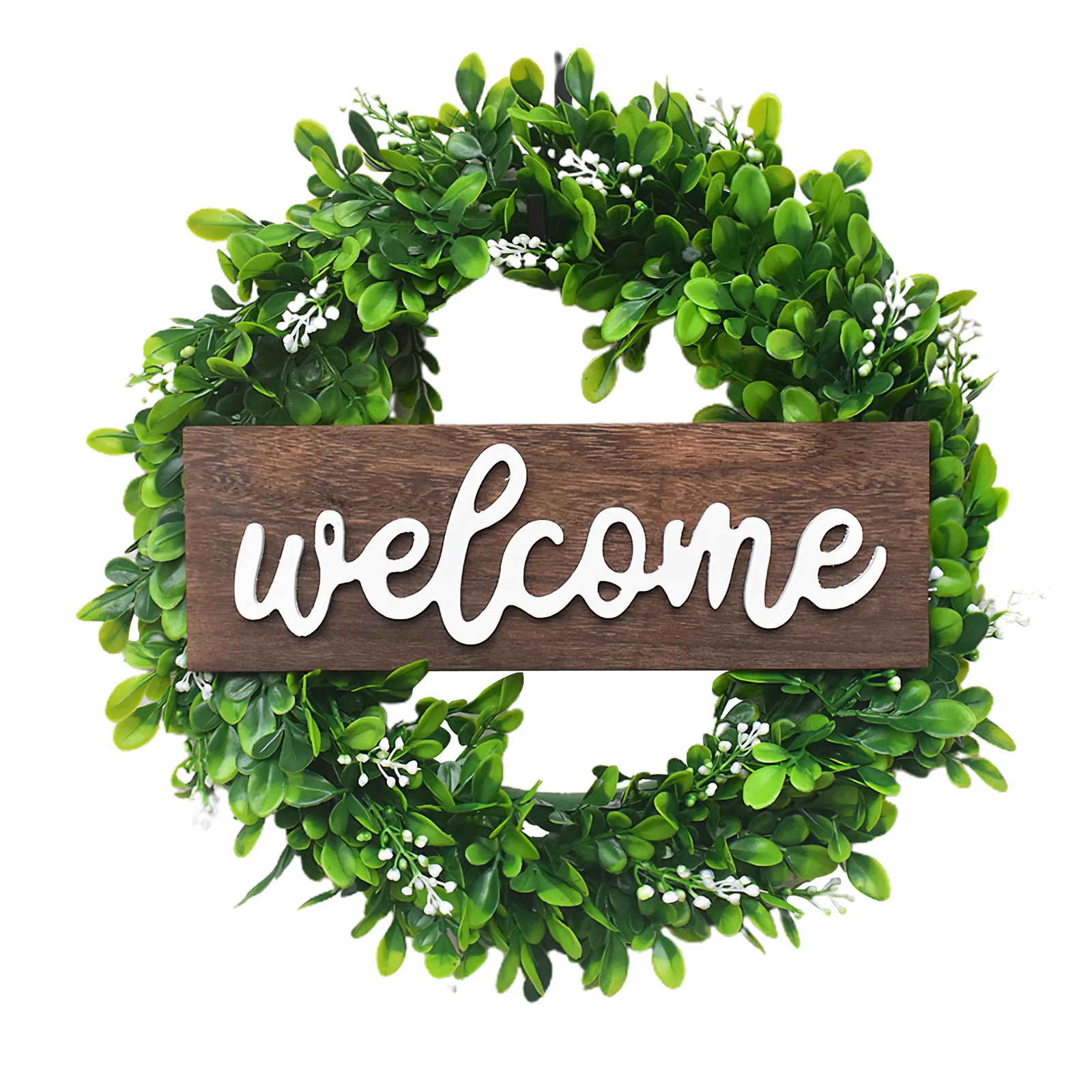 Искусственный венок искусственный из коробки круглые зеленые листья зеленая