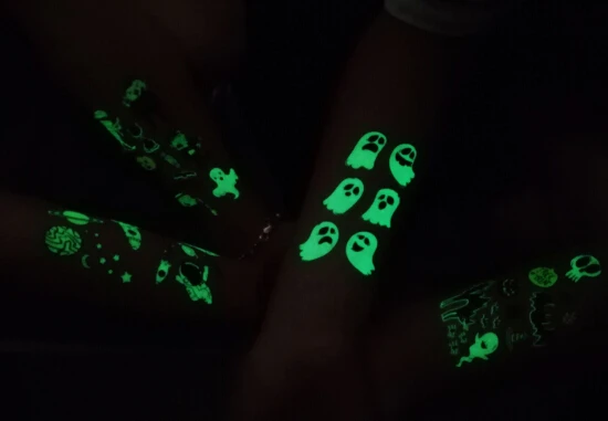 Светящаяся темная Татуировка наклейка космический корабль маленькая рука