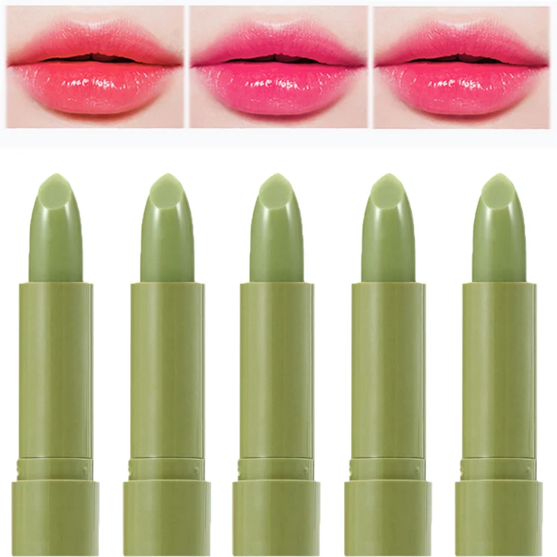 1pcs Avocado Moisturizer Nutritious Lipsticks Women Makeup Cosmetic Waterproof Jelly Temperature Col
