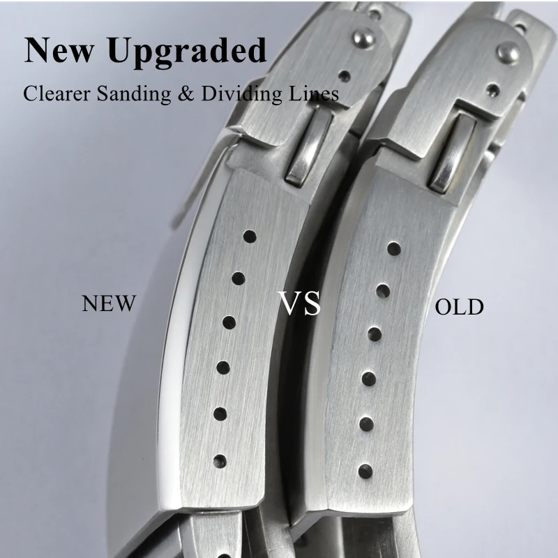 San Martin Watch Clasp Brushed Folding Clasp With Safety 18mm 20mm Solid 316L Stainless Steel Deployment Buckle 2-Fold Durable