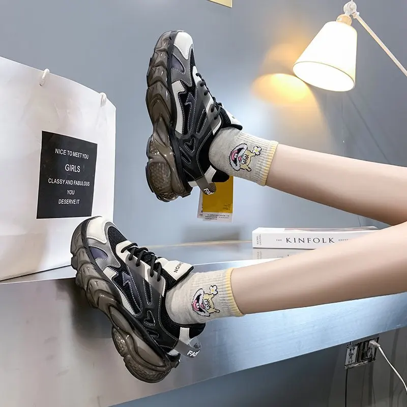 

Chunky Sneakers Spring Women Classic Platform Vulcanize Shoes Breathable Mesh All Season Leisure Fashion Female Shoes