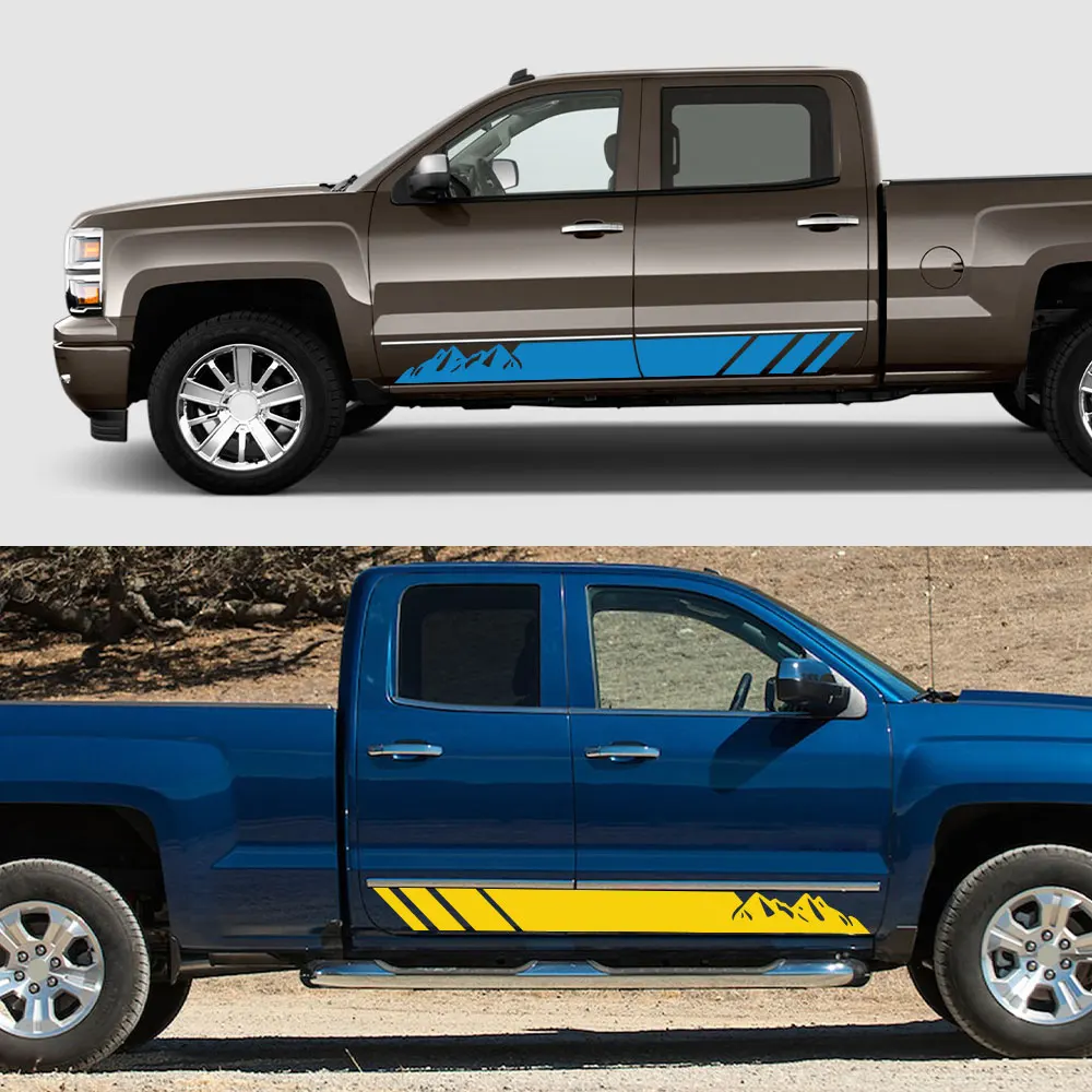 Наклейки для автомобиля Chevrolet Colorado Silverado Pickup на боковые двери в виде полос с графическим декором.