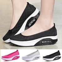 women loafers breathable walking shoes outdoor slip on platform wedge heel sneakers size 35 42
