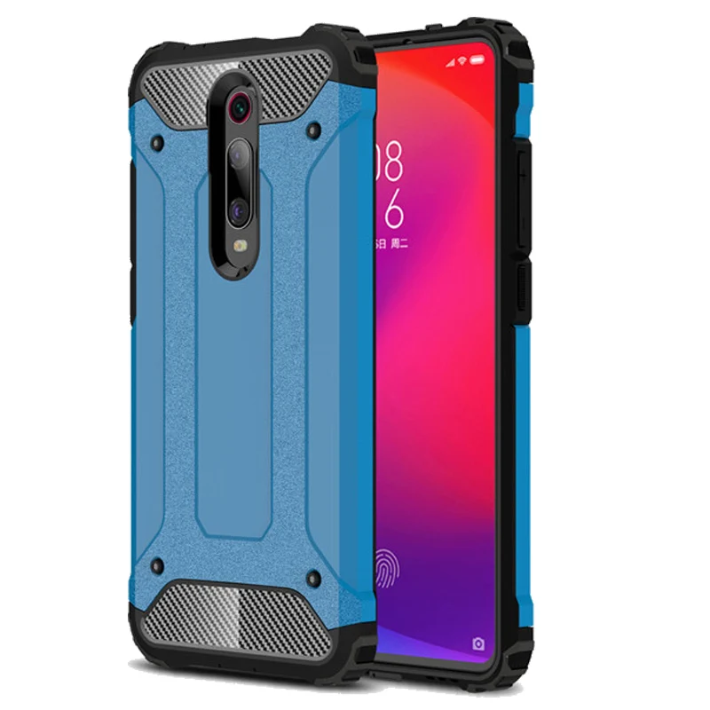 Sky Blue Armor Case Роскошный Силиконовый противоударный чехол на ксиоми ми 9т чехол для телефона Xiaomi Mi 9T чехол, брони Резиновый защитный чехол на Xiomi Mi9T 9 SE Redmi K20 9 T Pro бампер чехлысяоми ми 9т про ми 9 се редми к20 чехол - Цвет: Sky Blue Armor Case