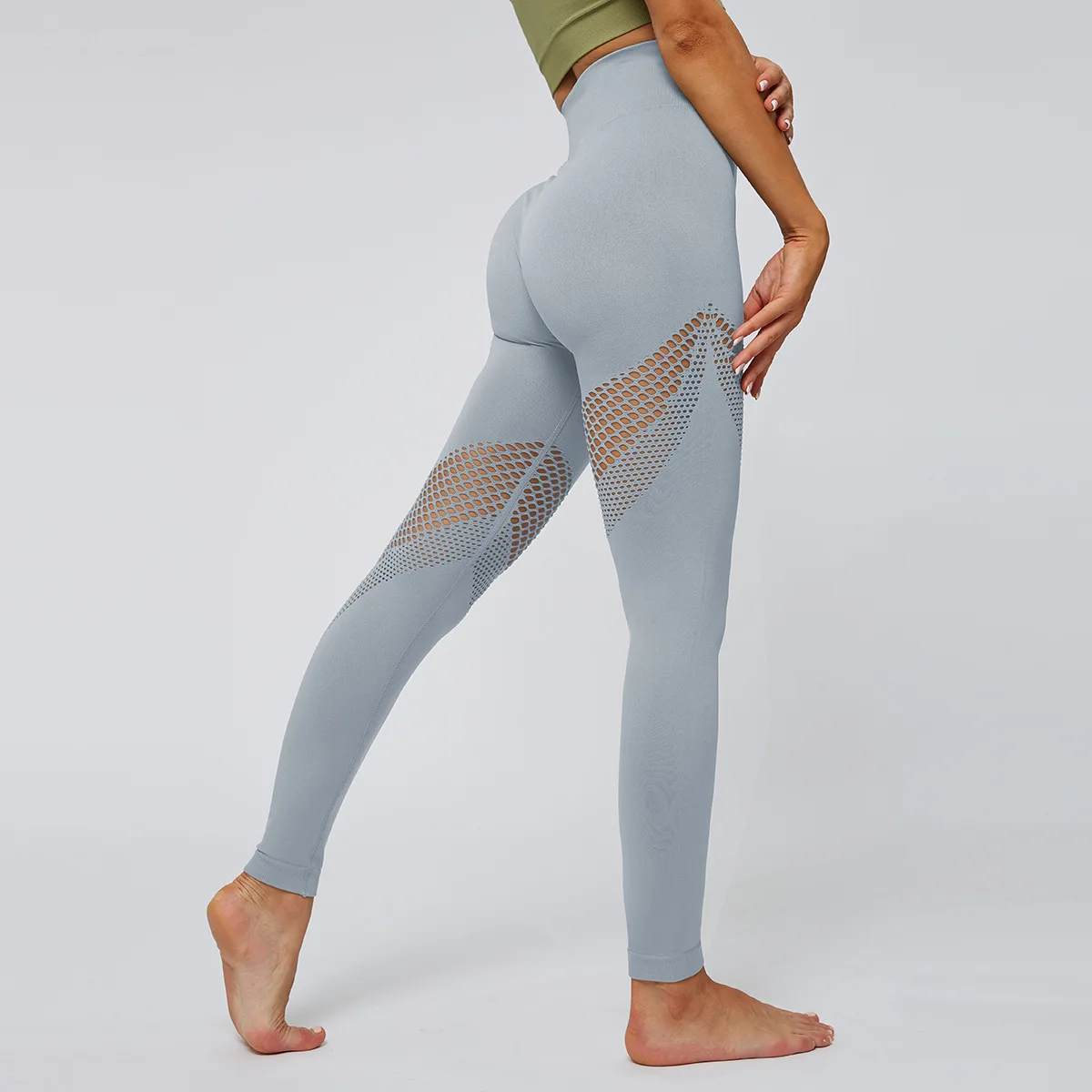 

Peach hip fitness hollow Yoga Pants high waist hip sports tights seamless hip lifting fitness pants female seamless leggings