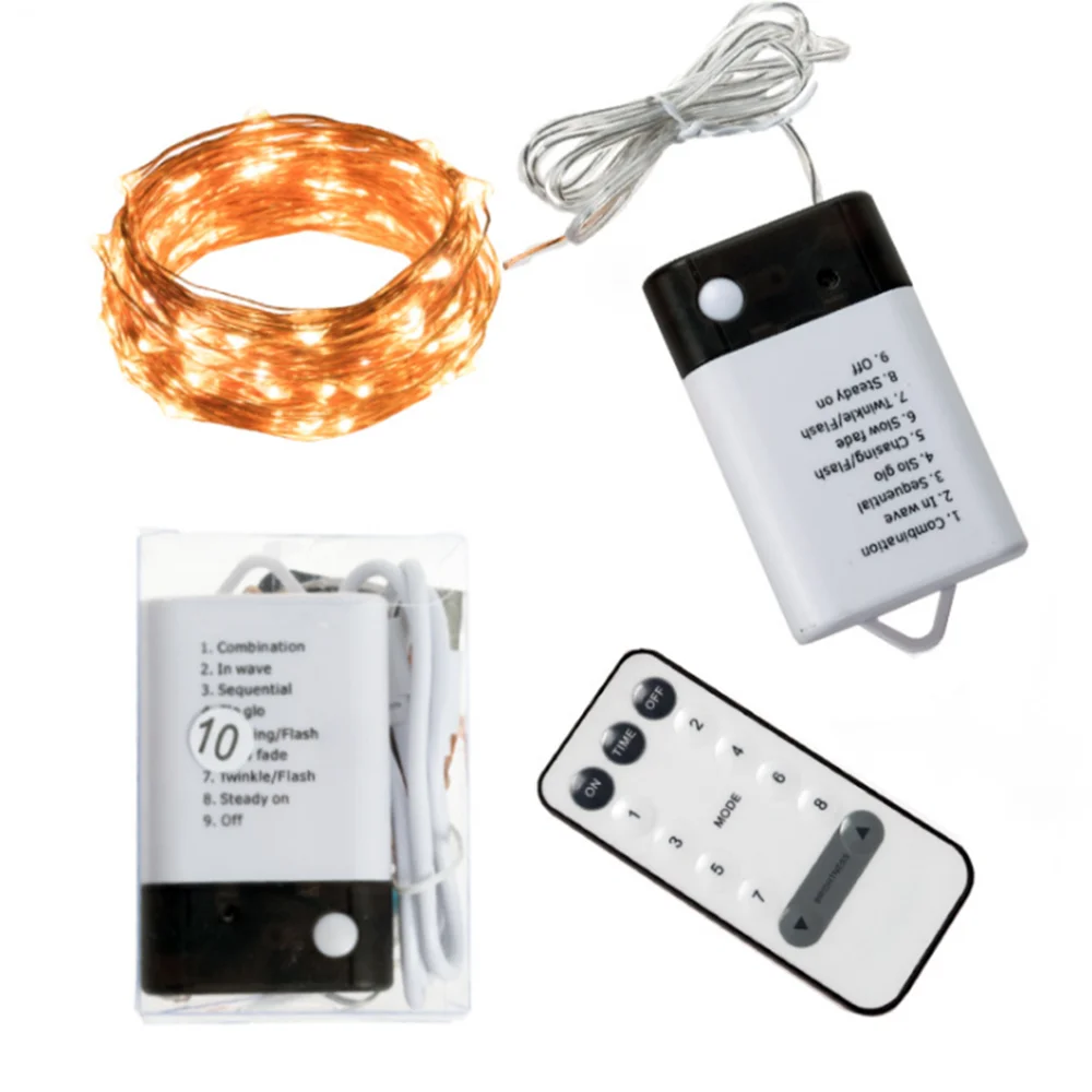 

Christmas Celebration Festival Intelligent Remote Control Copper Wire Lamp String USB And 3AA Battery Dual Decorative Lights