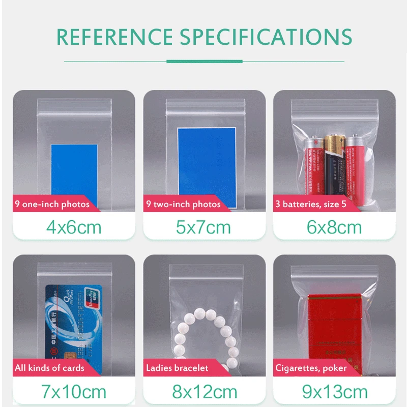 100 шт. прозрачные пакеты для упаковки ювелирных изделий|Сумки вещей| |