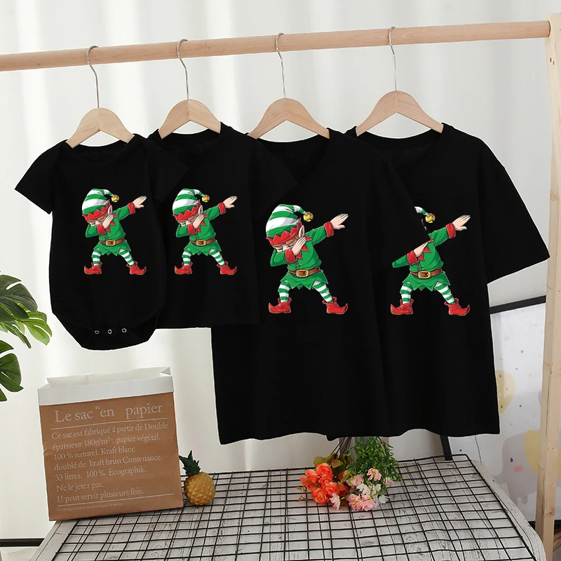 Navidad estilo Santa Claus familia camisetas de A&ntilde;o Nuevo madre ni&ntilde;os ropa beb&eacute; ni&ntilde;as ni&ntilde;os mameluco familia-3