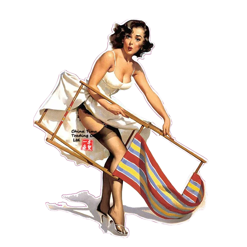 Pin Up Girl Vinyl Decal Graphical Funny Car Stickers Diy Car Window Trunk Decor