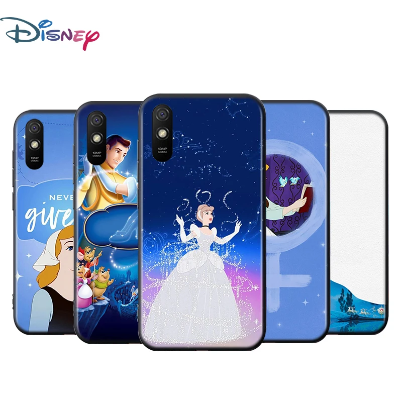 

Silicone Black Cover Disney Cinderella For Xiaomi Redmi K40 K30i K30T K30S K20 10X GO S2 Y2 Pro Ultra Phone Case