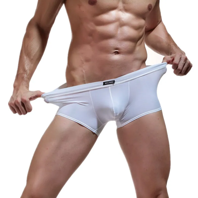 Сексуальные боксеры для мужчин нижнее белье из хлопка углы ледяной шелк