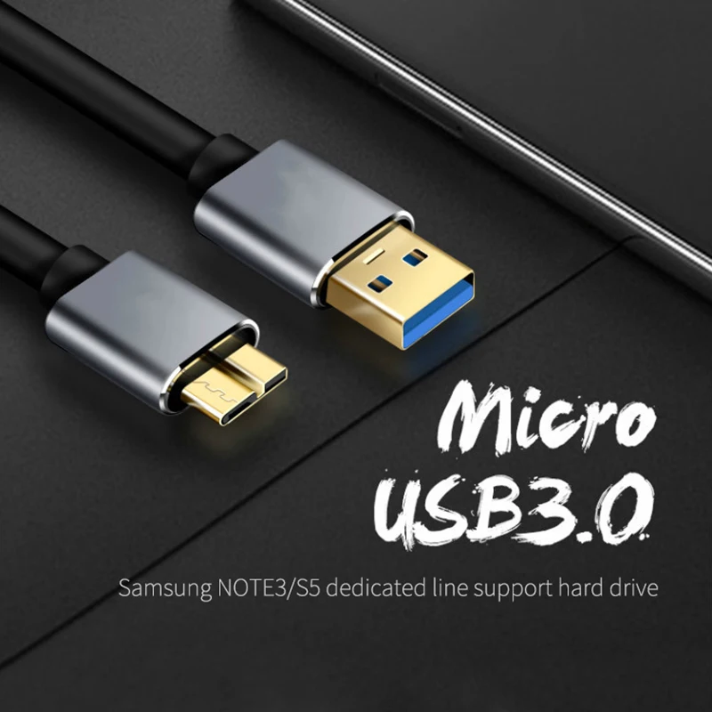 

Micro USB 3.0 B to Type A Fast Charging Data Transfer Cable for Hard Drive Samsung Note3 S5 2.4A 5Gbps Quick Charge Cord Charger