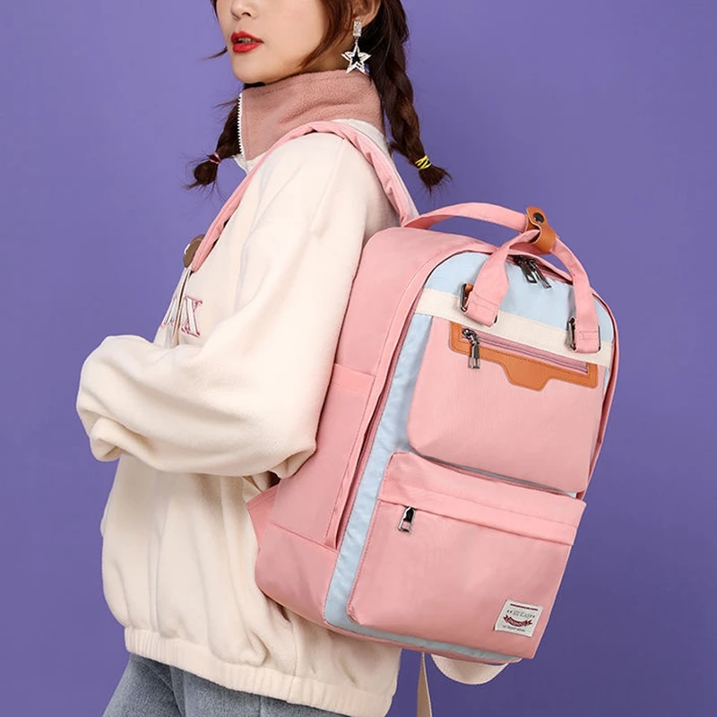 

Waterproof Nylon Backpack Girls for Middle School Students Travel Shoulder Backpack Children School Bags Women Bag