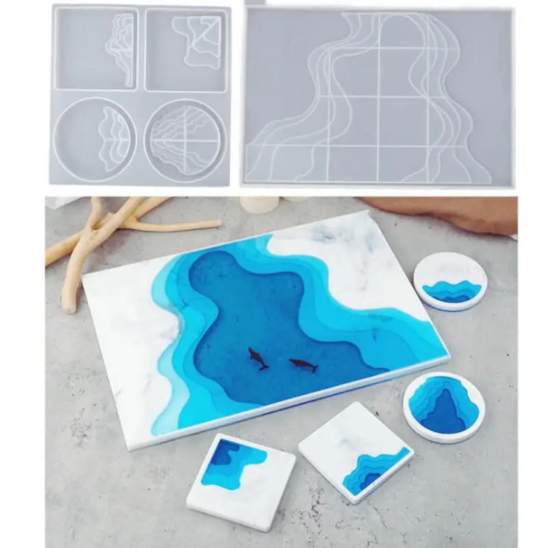 

DIY Lrregular Tray Ocean Landscape Coaster Decor Silicone Mold Jewelry Fillings Pendant Accessory Handmade Epoxy Resin Craft