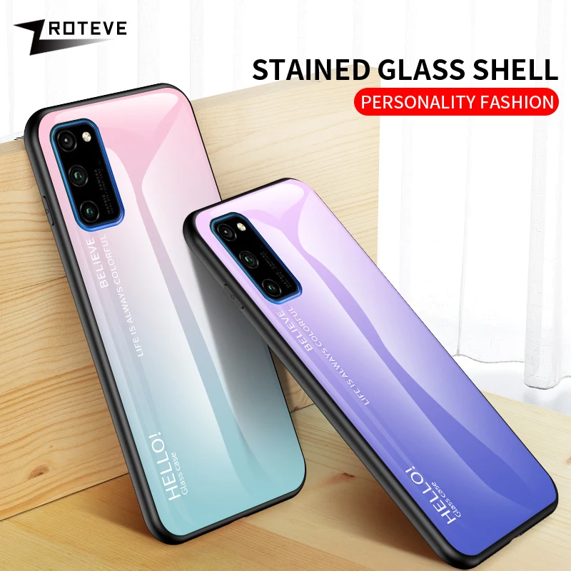 Чехол ZROTEVE для Huawei Honor View 30 чехол с градиентным стеклом мягким краем задняя крышка
