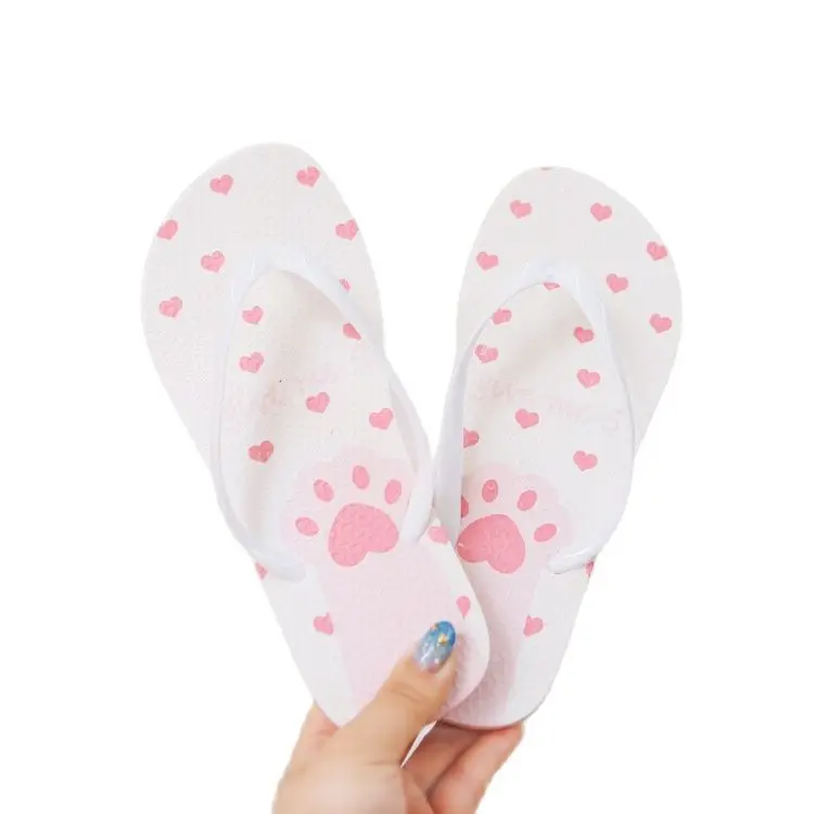 Шлепанцы женские с мультяшным принтом сланцы для дома и пляжа тапки на плоской