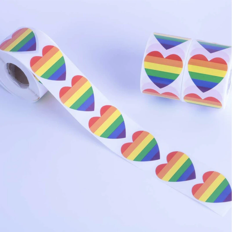 1000 шт./упак. ЛГБТ гей-Прайд наклейка радужный флаг для вечевечерние s лица кузова