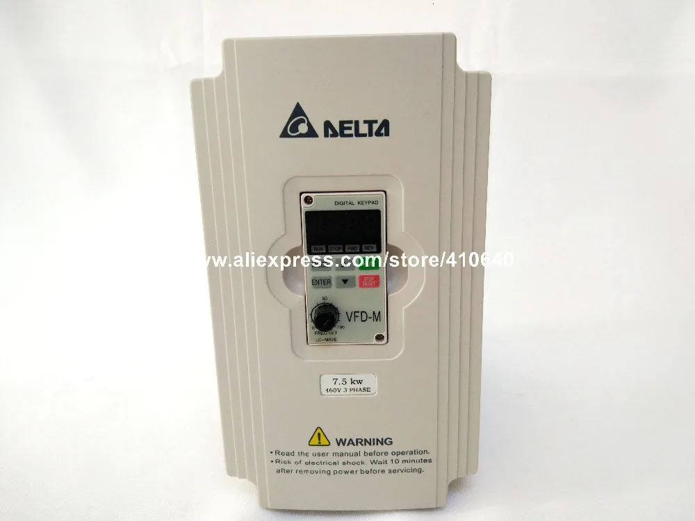 Дельта Инвертор 7.5KW VFD075M43A 3 фазы 380 В до 460 В Номинальная 18 A Новинка 7500 Вт VFD серия инвертор Переменная скорость привод двигателя переменного тока