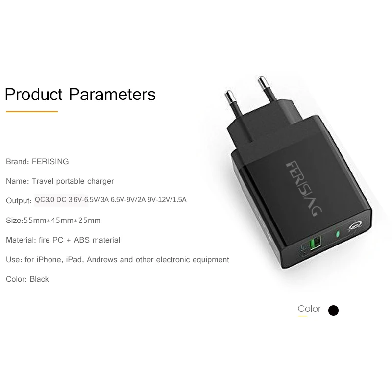 Зарядное устройство FERISING телефон зарядное док-станция Qualcomm Quick Charge 3 0 18 Вт быстрый
