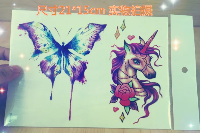 Водостойкая Временная тату наклейка единорог лошадь Русалка Ловец снов лиса