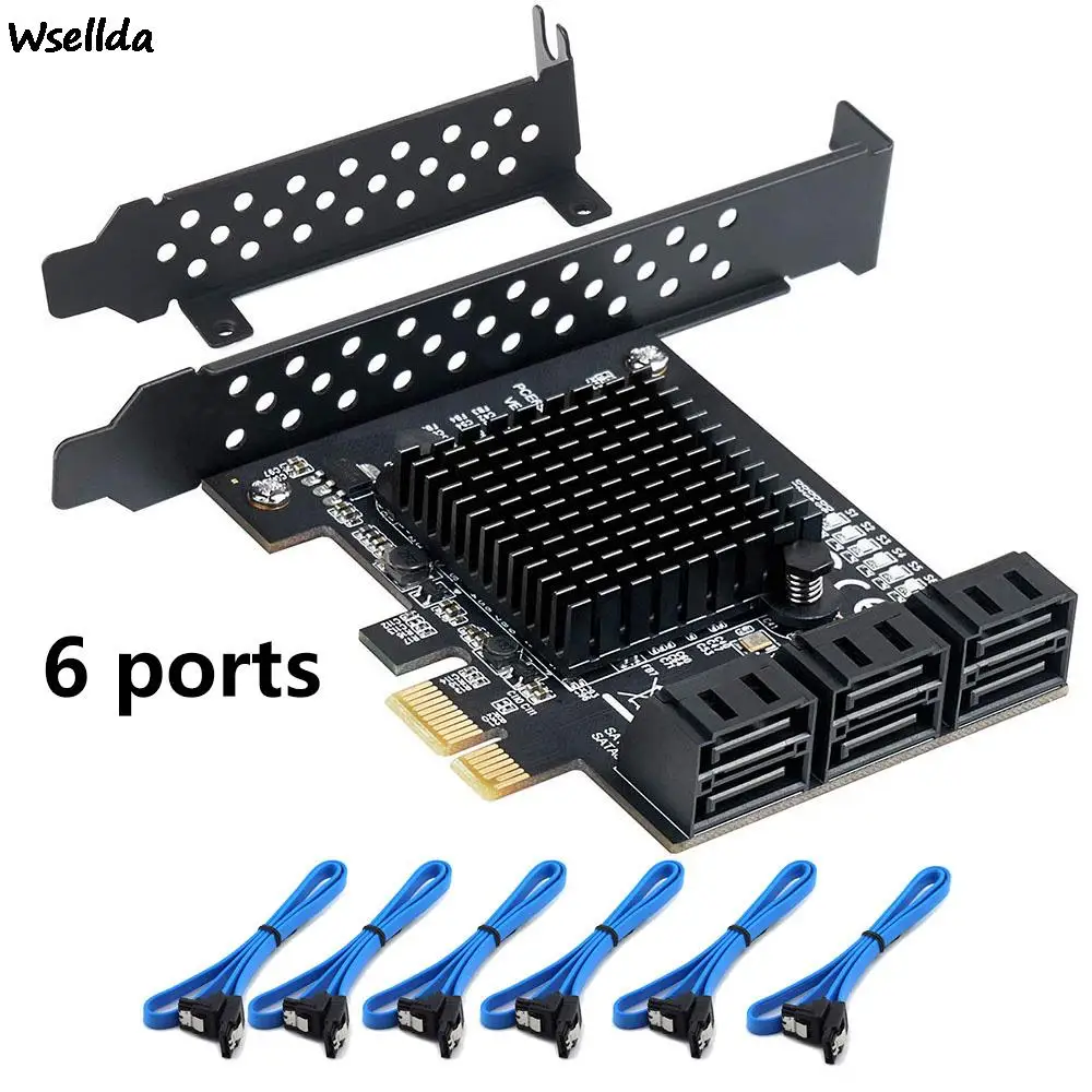 Placa de Controle Sata Iii Pcie Portas Conversor Interno de Adaptador Pci Sata 3.0 Cartão de Expansão Sata Iii para gb s Cartões para acréscimos