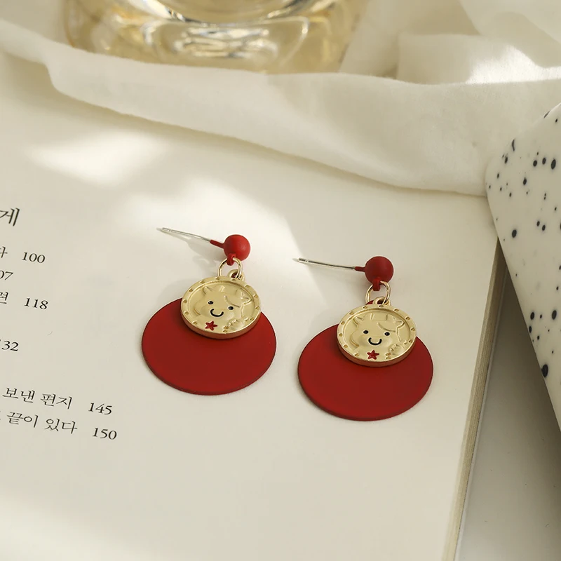 

2021 new style geometry contracted small ox ear nail, the earring jewelry of Korean temperament fashionable woman