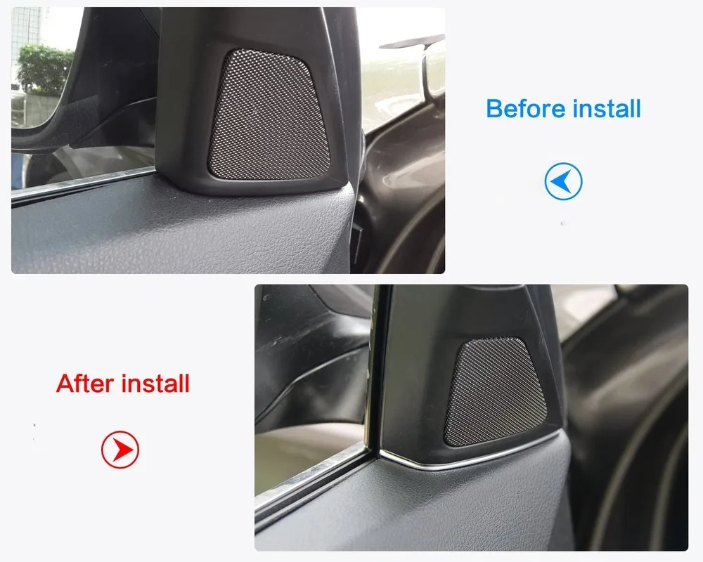 

ABS Chrome Car Door Loud Speaker Crevice Filler Gaps Slot Trim 2pcs For BMW 5 Series 2014-2017