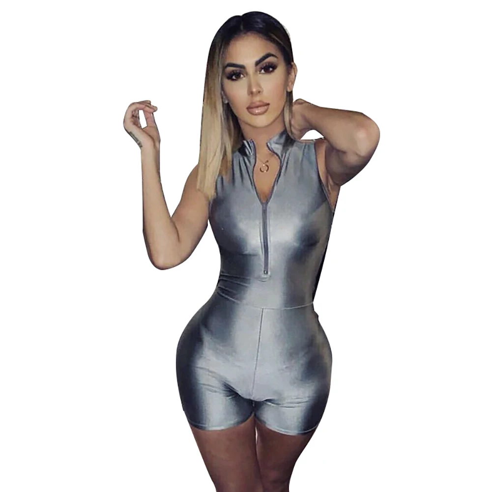 Наряд тощий с v-образным вырезом флуоресцентный комбинезон сексуальный