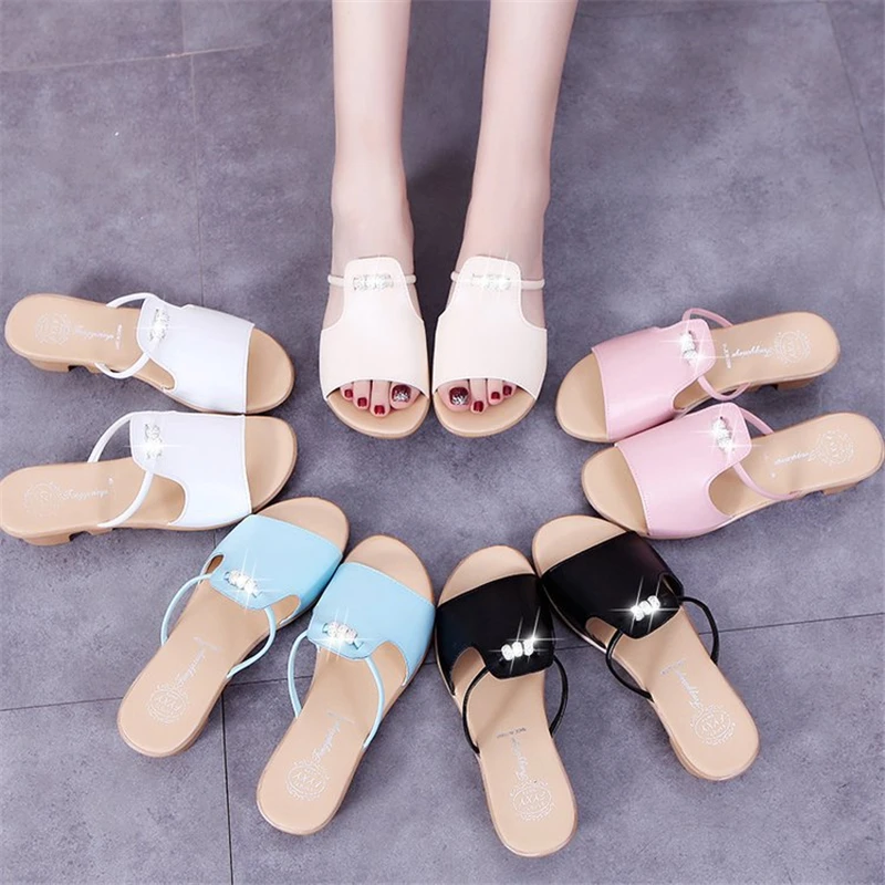 

Women's shoes 2021 summer new casual flat low-heeled simple home wear sandals and slippers