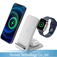 qi 15w fast charge 3 in 1 wireless charger for iphone 11 with eu uk us plug apple watch 5 4 airpods pro wireless charge stand