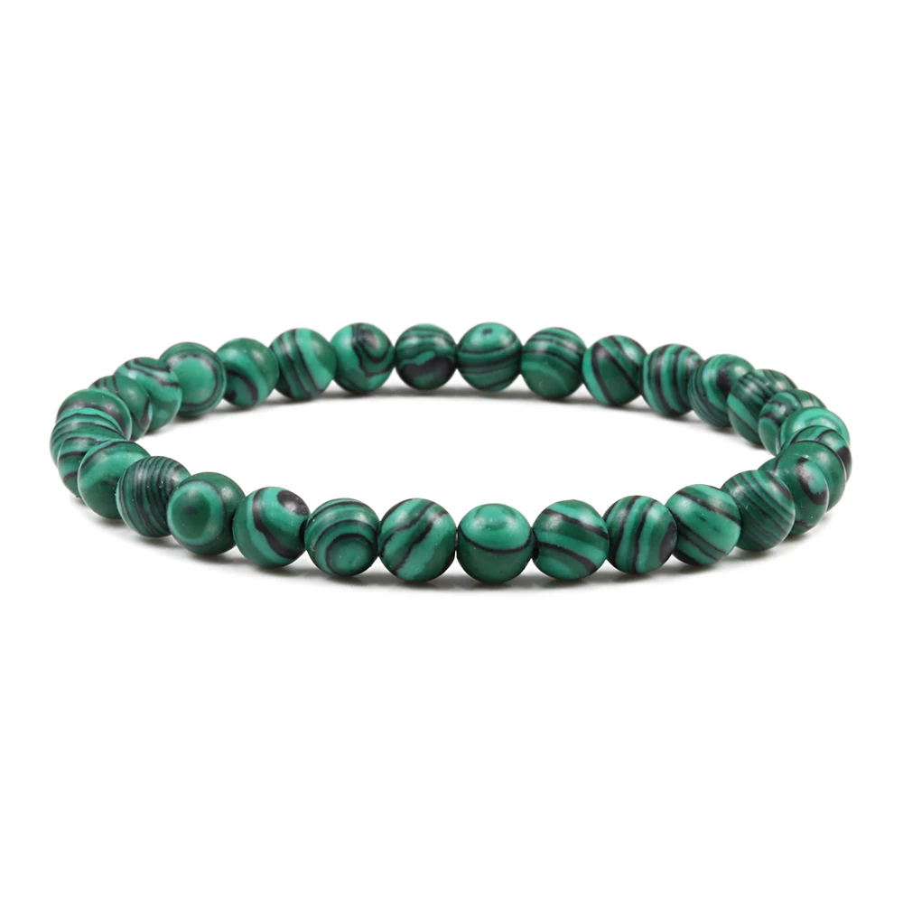 Malachite Горячая Распродажа натуральный камень 6 мм браслет Будда из бусин тигровые глаза Йога браслет для медитации для очарования мужчин и женщин ювелирные подарки ручной работы - Окраска металла: Malachite