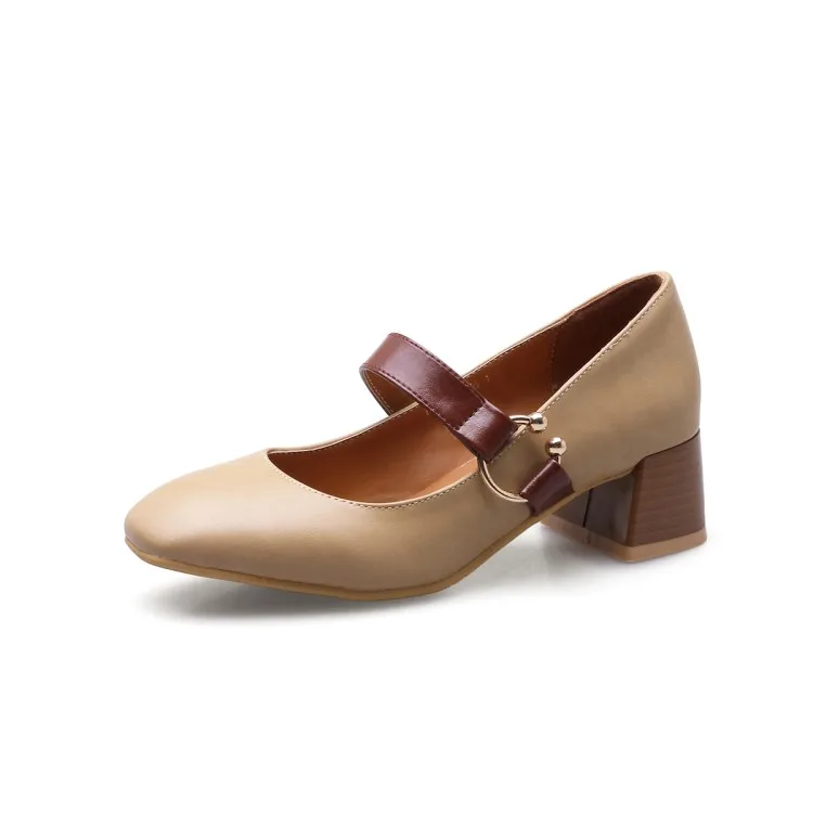 Женские туфли на высоком каблуке лодочки Тонкие в винтажном стиле с квадратным