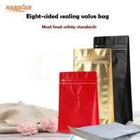 free shipping sealed coffee bean packing bag kraft paper aluminum foil bag one way exhaust valve sealing bag food packaging