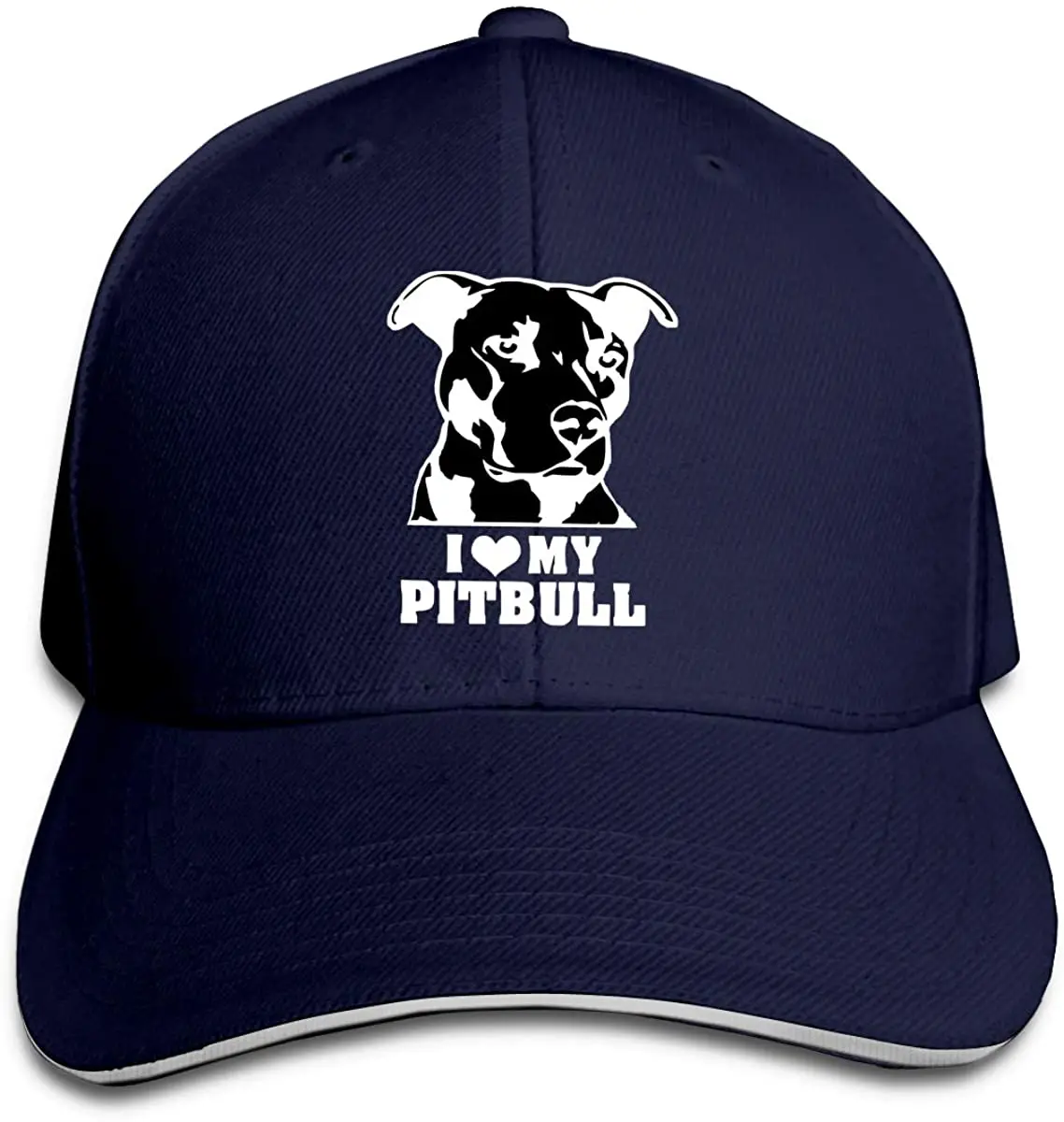 

I Love My Pitbull Men Cotton Classic Baseball Cap Adjustable Size