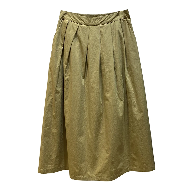 

Summer Korean Pleated Half Elastic High Waist Skirt Long Pleated Skirt Pleated Skirt Midi Skirt Maxi Skirt