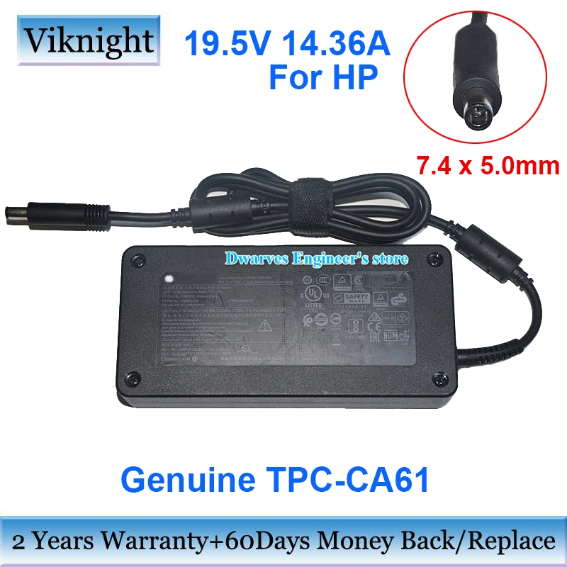 

Genuine TPC-CA61 19.5V 14.36A 280W AC Adapter Charger For HP Laptop Power Supply HP-TRE 71025 HQ-TRE 71025 A280A01CP L00458-002