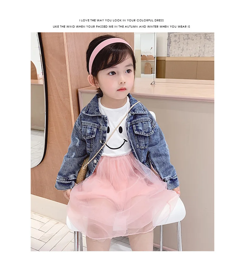 

Kids Girls' Denim Coat + Dress 2020 New Fashion Children's Suits