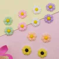 50pcs 17mm resin daisy sunflowers patch charms pendants fit earrings jewelry diy making phone case accessories 6 colors fx443