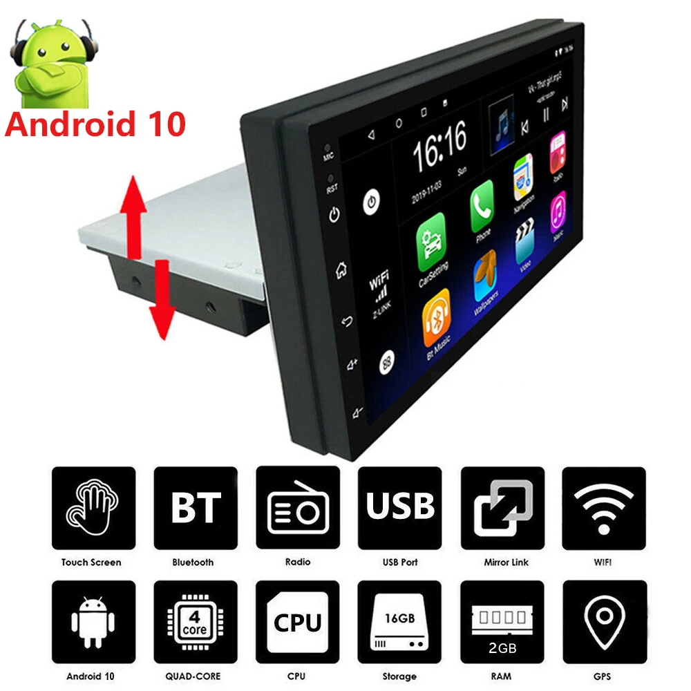 

Автомагнитола 1 Din, 7 дюймов, Android 10, GPS, 2 + 32 ГБ