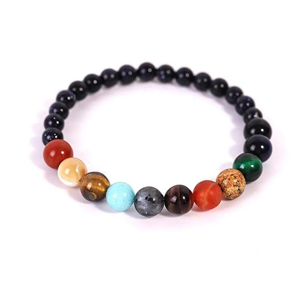 

Unquie Solar System Eight Planet Themed Natural Stone Beaded Bracelet